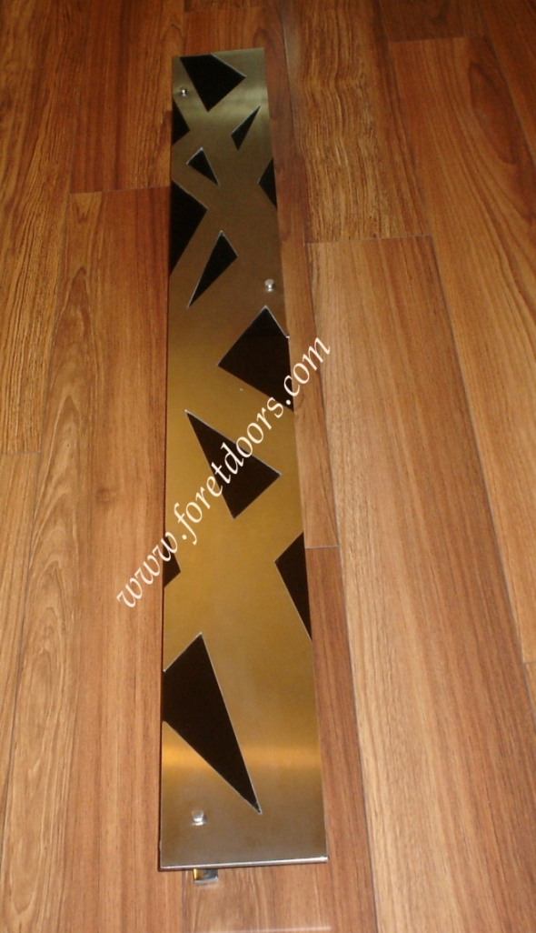 contemporary pull stainless steel and black glass